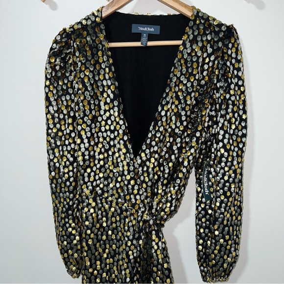 ModCloth Metallic Wrap Dress - Picture 4 of 7